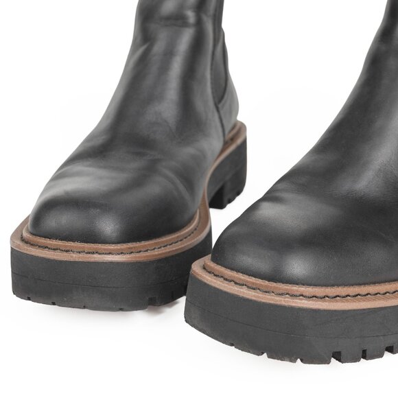 Sam Edelman Black Leather Laguna Weatherproof Lug Boots Sz 7M / EU 37 - Picture 10 of 12